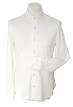 Boglioli piqué cotton overhemd, wit, Mt. 40 / M