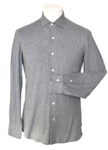 Boglioli soft cotton overhemd, grijs, Mt. 40 / M