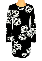 CYNTHIA ROWLEY jurkje, gebloemd, zwart/wit, Mt. S
