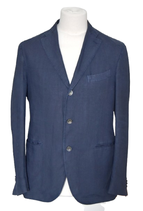Boglioli constructed colbert, linnen jasje, blauw Mt. 50 / M