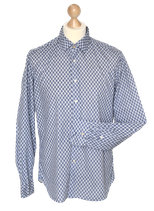 XACUS overhemd, geruit shirt, supercotone, blauw, Mt. 41
