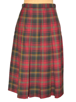 Pringle of Scotland plooirok, schotse rok, rood/groen, Mt. S
