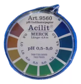 PAPEL INDICADOR DE PH (0.5 - 5.0) ACILIT EN ROLLO CON ESCALA DE COLORES MERCK 9560 $455 IVA Incluido