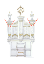 Frontpijp naast de middelste in zijtoren