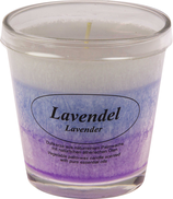 Stearinkerze Lavendel im Glas, natürliche ätherische Öle