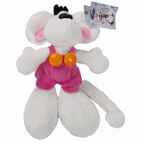 Diddl Plüsch 20cm in rosa Latzhose