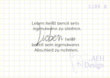 Textstempel LEBEN HEISST BEREIT SEIN…