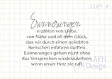 Textstempel ERINNERUNGEN ERZÄHLEN VON LIEBE…