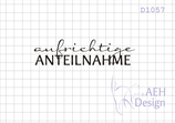 Textstempel AUFRICHTIGE ANTEILNAHME (#1)