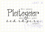 Textstempel PLEITEGEIER