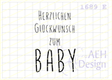 Textstempel HERZLICHEN GLÜCKWUNSCH ZUM BABY