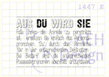 Textstempel AUS DU WIRD SIE