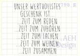 Textstempel UNSER WERTVOLLSTES GESCHENK