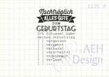 Textstempel NACHTRÄGLICH ALLES GUTE