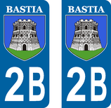 Lot de 2 stickers ville de Bastia