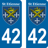 Lot de 2 stickers de la Ville de St Etienne