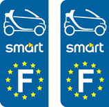 Lot de 2 adhésifs Smart cabriolet Europe