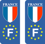 Lot de 2 stickers France Europe