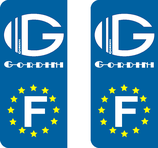 Lot de 2stickers Europe et Gordini