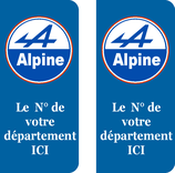 Lot de 2 stickers Alpine n° au choix