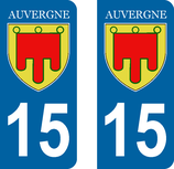 Lot de 2 Blasons Auvergne 15 Cantal