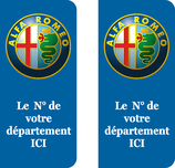 Lot de 2 stickers Nouveau Logo Alfa  N° au choix