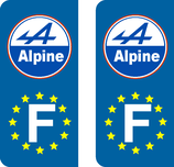 Lot de 2 adhésifs Alpine modéle rond Europe.