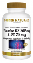 Golden Naturals Vitamine K2 200 mcg & D3 25 mcg