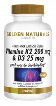 Golden Naturals vitamine K2 200 mcg & D3 25 mcg