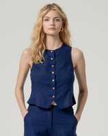 SURKANA GILET CON SCOLLO TONDO