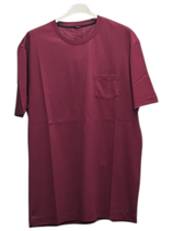 -40% Perofil T-Shirt Girocollo in Filo di Scozia Piquet Bordeaux
