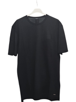 -40% Perofil T-Shirt Girocollo in Filo di Scozia Piquet Nero