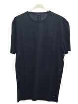 -40% Perofil T-Shirt Girocollo in Filo di Scozia Piquet Blu Notte
