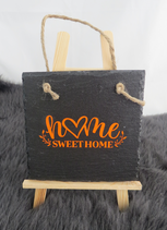 Schiefer "Home sweet home" orange