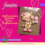 APLICACION GATITA CON TULIPANES