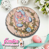 PLACA CONEJITA CON FLOR