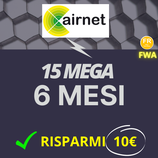 FIBRA 15 MEGA - RICARICA 6 MESI