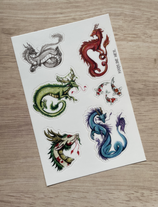 planche stickers "le grimoire des dragons, voyage en Asie"