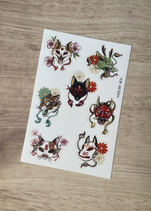 planche stickers "le grimoire des esprits japonais"