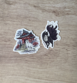 2 stickers kitsune