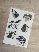 planche stickers "sur les traces des loups-garous"