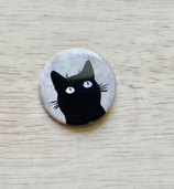 Badge chat noir tête