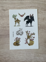 planche stickers "cerfs, charmes & sortilèges"