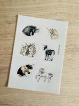 planche stickers "le grimoire des licornes"