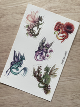 planche stickers "le grimoire des dragons fées"