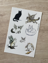 planche stickers "chats, charmes & sorcelleries"
