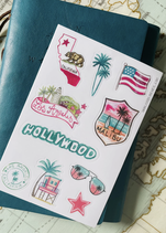 Stickers Voyage USA Los Angeles, Californie, Malibu, Hollywood A6