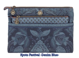 Pip Studio Cosmetic Zipper Pouch Combi 'Kyoto Festival' -Denim Blue-