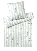 Elegante 'Flowerstripe' 24577 -Zartgrün- 135 x 200 cm
