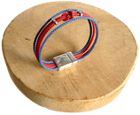 Bracelet marin bi-color bleu marine/rouge